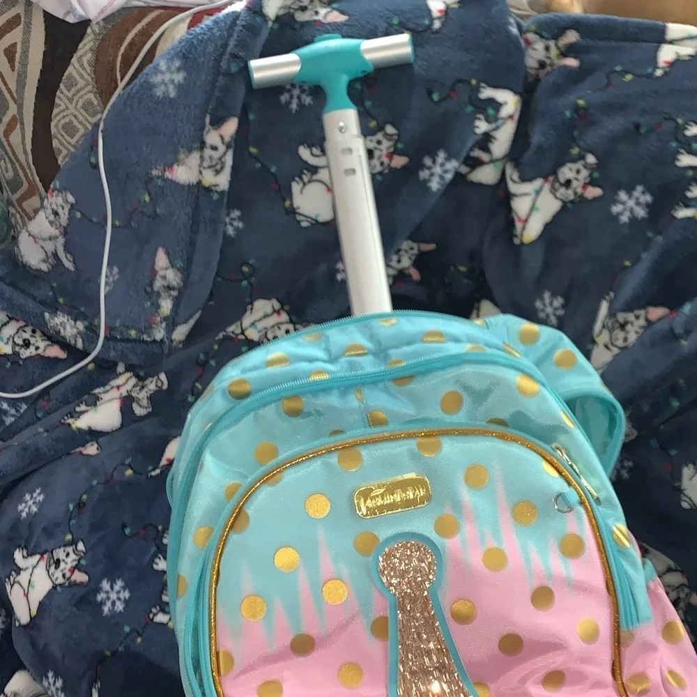 Colorful Kids Backpack with Eiffel Tower Design
